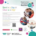 Graphic for the event, with title text in a handwriting-style font in bright colours. There are three round photos. One shows a row of boys and girls holding paper sheets and signing. Another shows a child in stripy top holding a red guitar. A tird shows a boy in white vest with arms wide holding drumsticks above a drum kit.